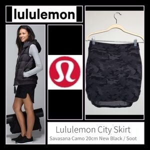 LULULEMON City Skirt | Savasana Camo Black Gray Soot | Size Small (approx)